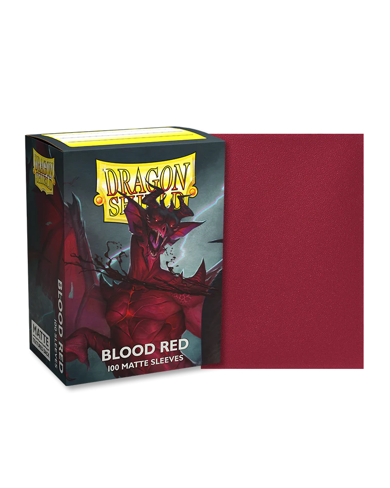 Dragon Shield 100 - Standard Deck Protector Sleeves - Matte Blood Red (Simurag) - AT-11050